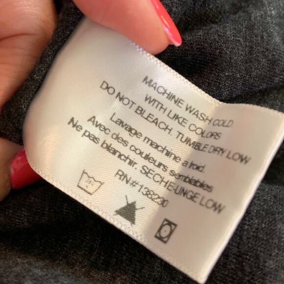 Pam & Gela Midi Zipper Twisted/Ruched Long Sleeve Charcoal Gray Dress - Picture 5 of 8